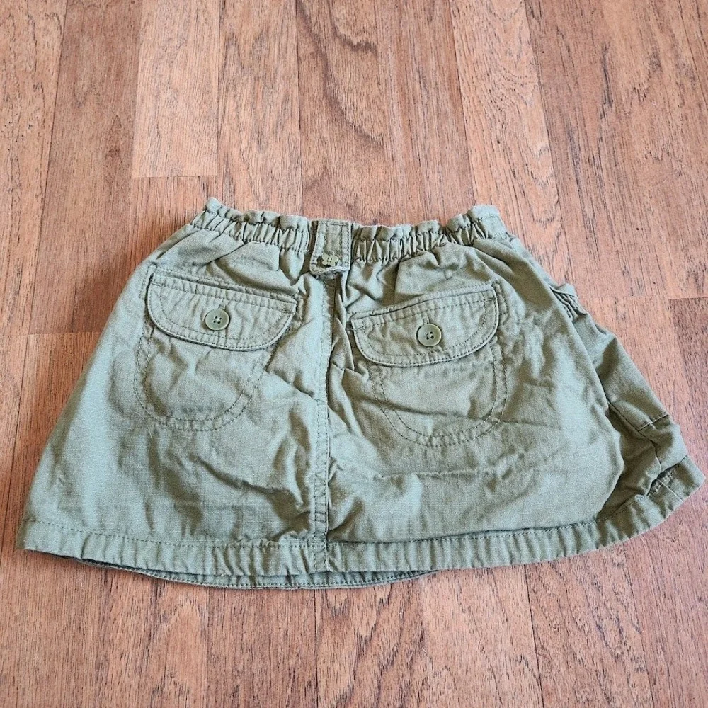 OshKosh Bgosh Girls 3T Olive Green Cotton Twill Skort Elastic Waist 593